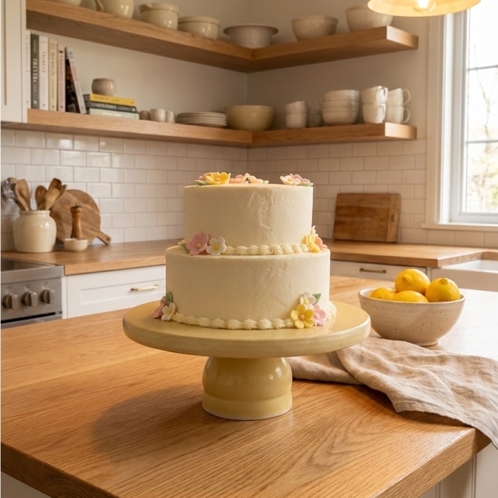Elegant Cream/Yellow Cake Stand
